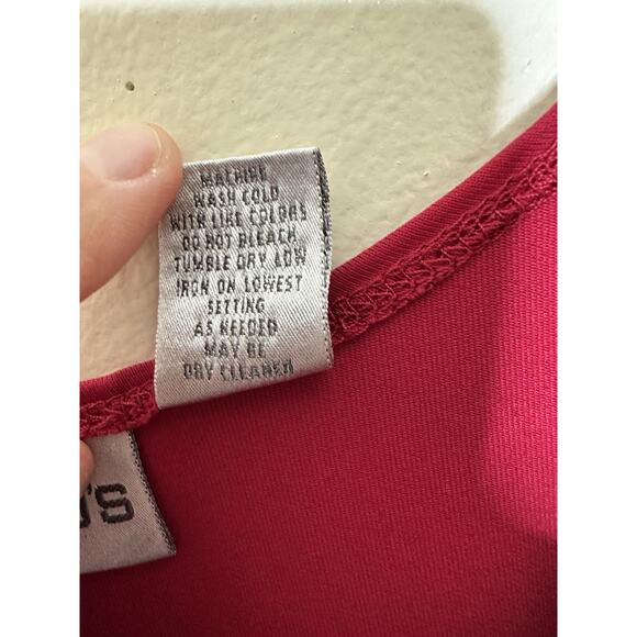 Chicos Raspberry Tank Top Knit Stretchy Shell Sz 3 US 16 Layer Capsule Wardrobe - Picture 5 of 6